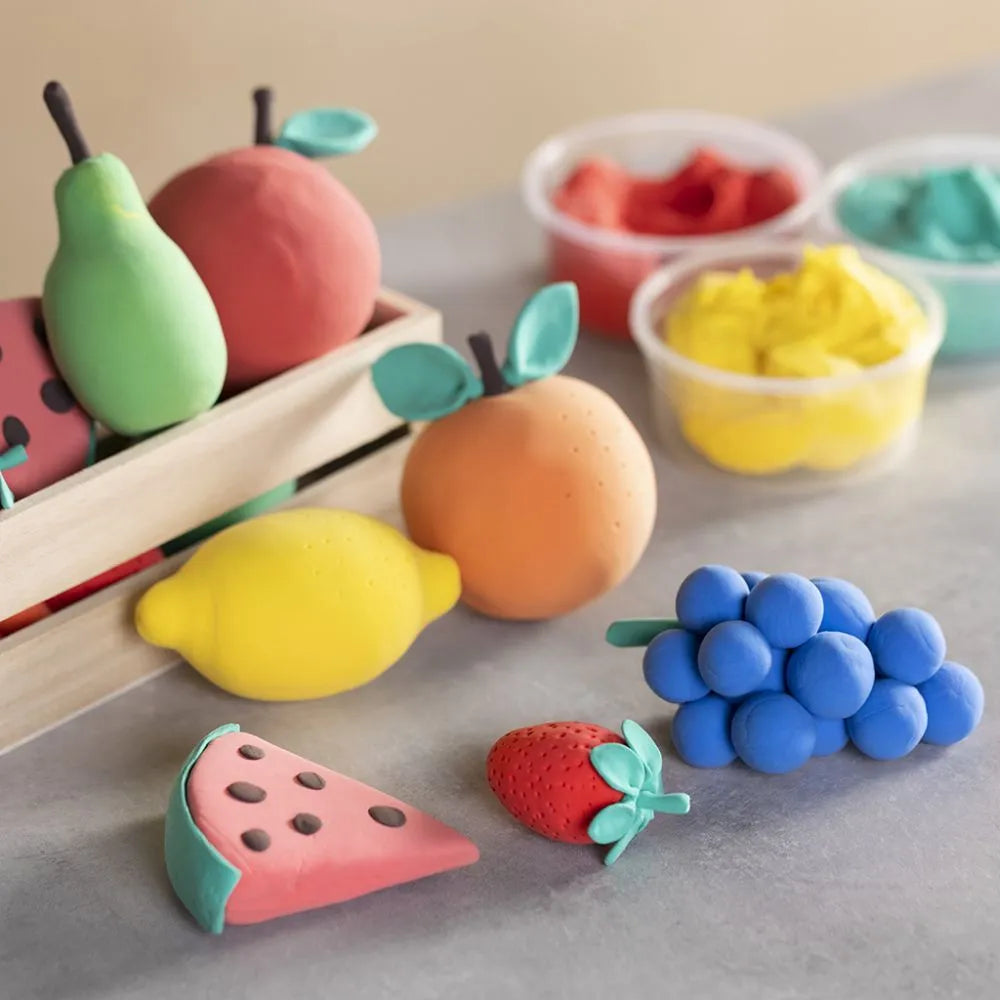 🥕 Obst und Gemüse aus Silk Clay – Gestalten Sie Ihre eigenen Figuren für die Spielküche